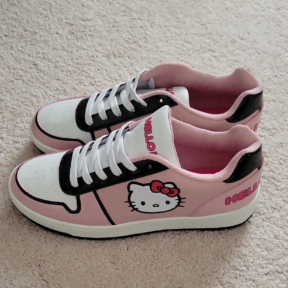 NWOT Hello Kitty Womens Pink and Black Sneakers